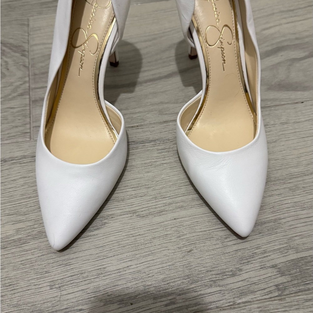 Jessica Simpson White Stiletto Heels